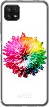 6F hoesje - geschikt voor Samsung Galaxy A22 5G -  Transparant TPU Case - Rainbow Pompon #ffffff