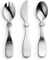 Elodie Baby bestek - mes, vork en lepel - voor baby en kind -Kinderbestek - Kinderbestek set - Silver