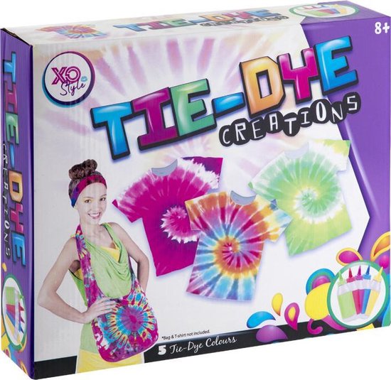 Tie dye kit Grafix 5 kleuren tie dye 5 paar handschoenen 50