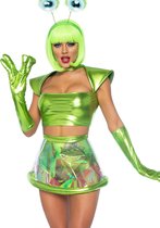 Leg Avenue - Alien Kostuum - Groene Alien Op Verkenning - Vrouw - groen - XS - Halloween - Verkleedkleding