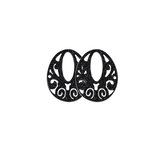 Bauer Basics - hangers voor oorbellen - zwart glitter - druppel opengewerkt