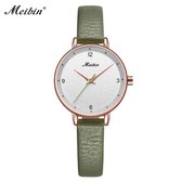Longbo - Meibin - Dames Horloge - Groen/Rosé/Wit - 28mm