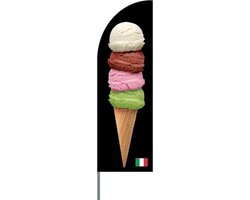 Beachflag - Schepijs - Beachflag inclusief mast - Horecavlaggen.nl