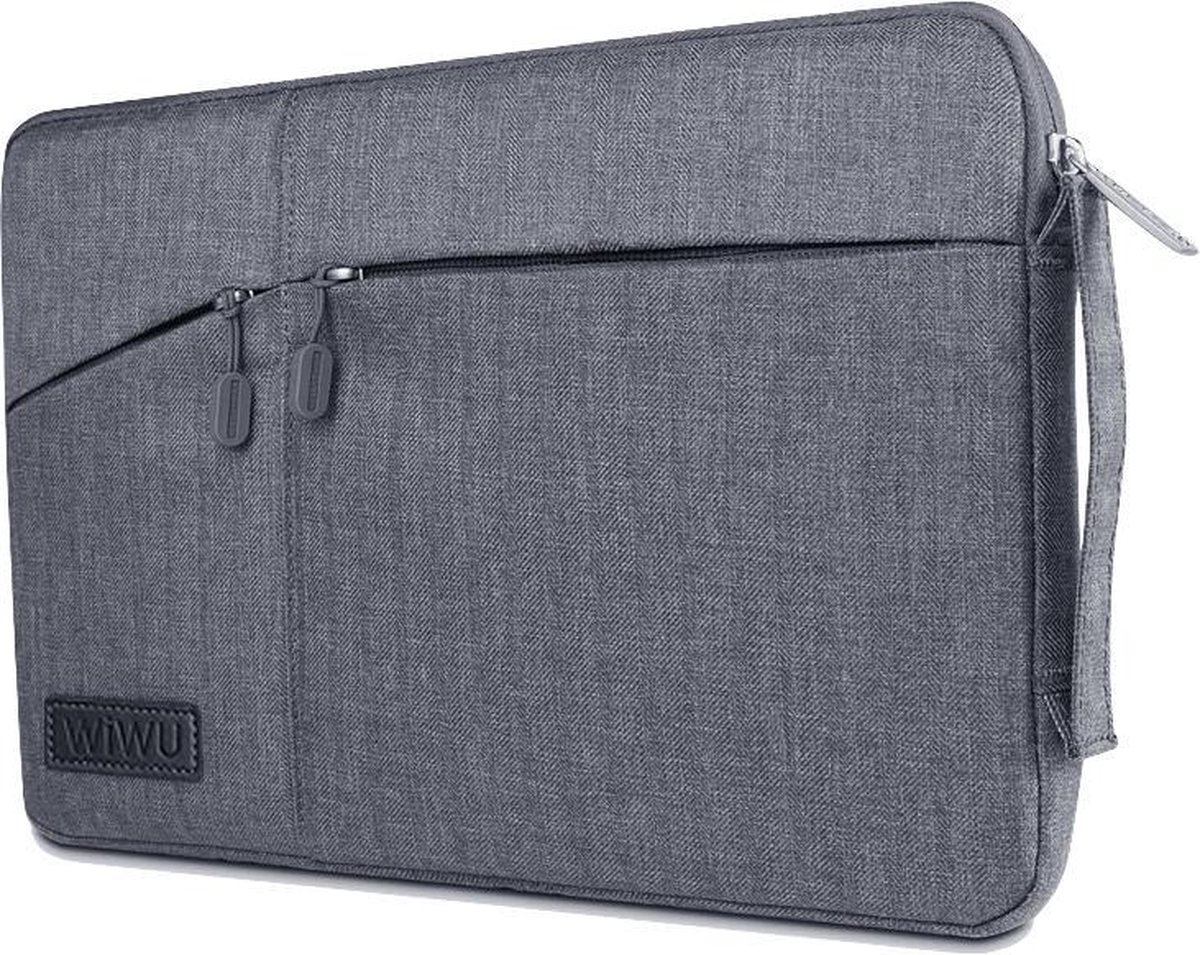Laptoptas geschikt voor Asus ChromeBook - 12 inch - WiWu Gent Business Sleeve - Laptoptas - Waterafstotend - Grijs