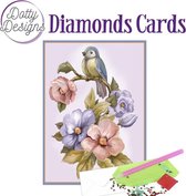 Dotty Design Diamond Painting Kaart Vogel en bloemen