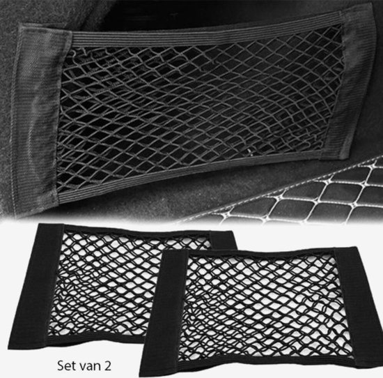 2 Stuks Kofferbak Organizer Auto 60 x 25 cm / Zelfklevende Opberg Netjes voor Auto Bus of Taxi / Organiser / Zwart