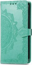 Bloem mandala groen agenda book case hoesje Motorola Moto G10 / G20 / G30