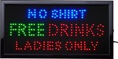 Led bord - No shirt - Led sign - Led borden - Led verlichting - Decoratie - 50 x 25cm - Bar decoratie - Cave & Garden