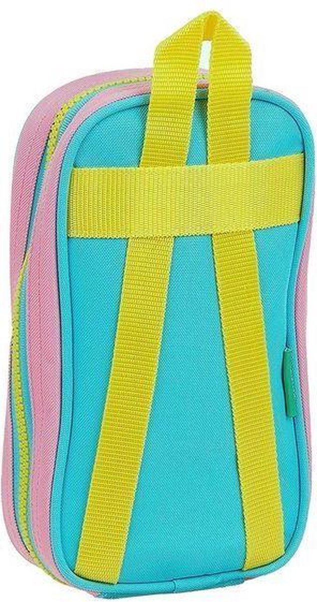 Pencil Case Backpack Benetton Color Block Geel Roze Turkoois | bol