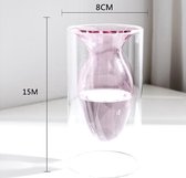 Vaasje - Roze - 15 cm - Glas - Verschillende kleuren en maten