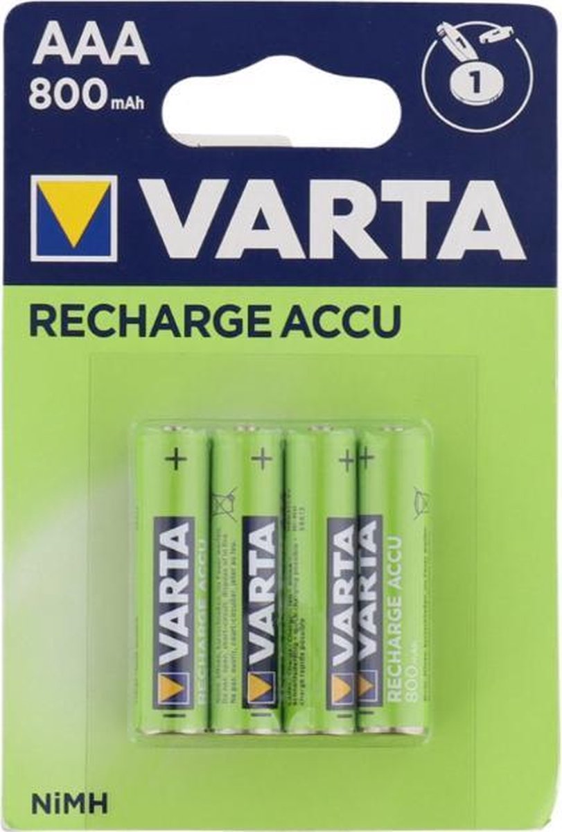 Varta oplaadbare batterijen AAA 4-pack - 800 mAh per batterij