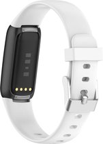 YONO Siliconen Bandje geschikt voor Fitbit Luxe - Wit - Small
