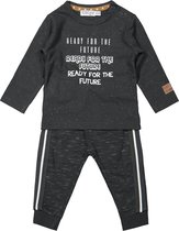 Dirkje - Boys 2 pce babysuit ls trousers Anthracite - maat 62