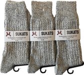 Sukats® The Norwegians Premium Deluxe - Noorse Sokken - Maat 43-46 - 3 Paar - Heren - Wol - Werk - Wandel