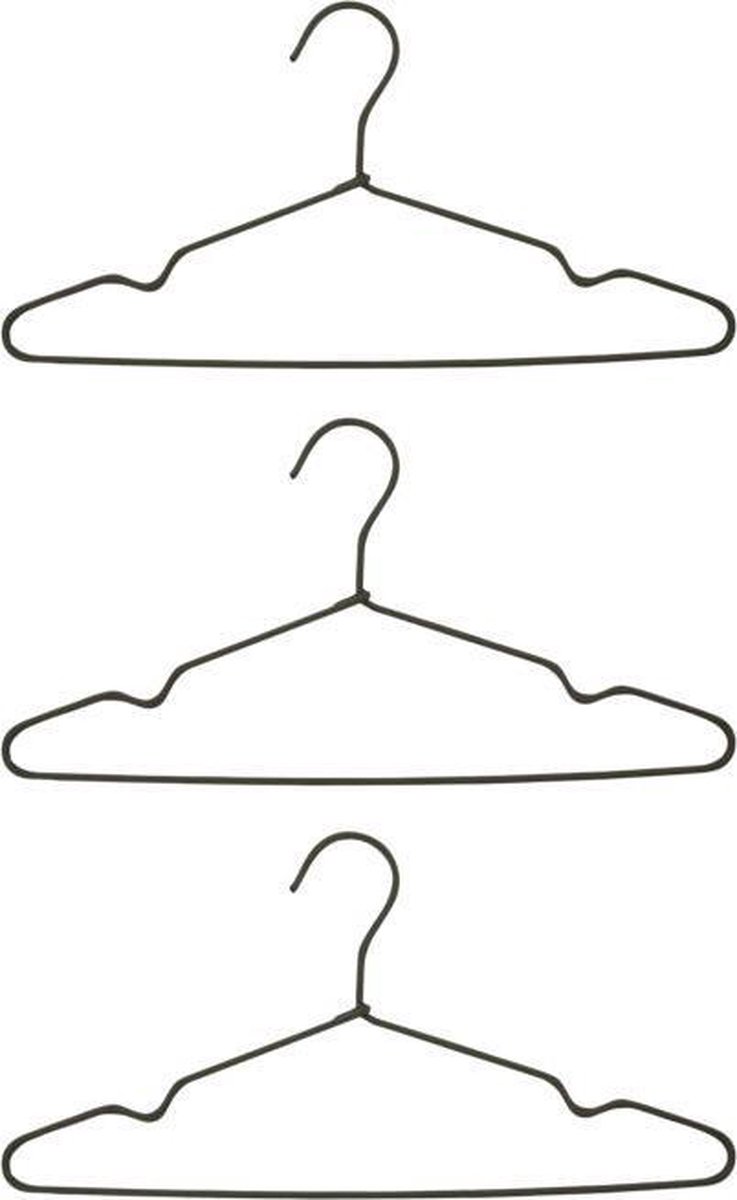 House Doctor kledinghanger donkergrijs set van 3 - KapstokkenOpbergers - ijzer- nylon - 40,2 centimeter x 20,8 centimeter