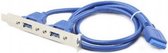 Kabel Achterpaneel 2 x USB GEMBIRD CC-USB3-RECEPTACLE Ziverachtig Blauw (0,45 cm)