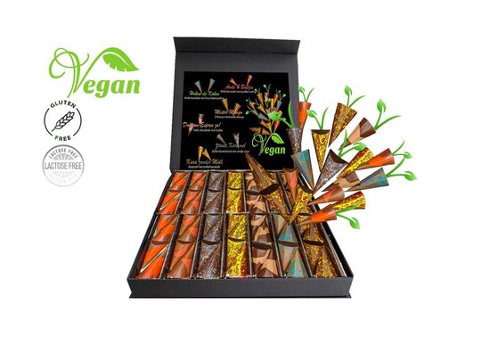 Heerlijke handgemaakte vegan & glutenvrije chocolade bonbons in luxe doos