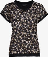 TwoDay dames T-shirt met bloemenprint - Zwart - Maat XL