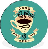 Illustration de café Vintage turquoise cercle mural aluminium - ⌀ 60 cm - peinture ronde - impression photo sur aluminium / dibond / cercle mural / cercle vivant / cercle de jardin (décoration murale)