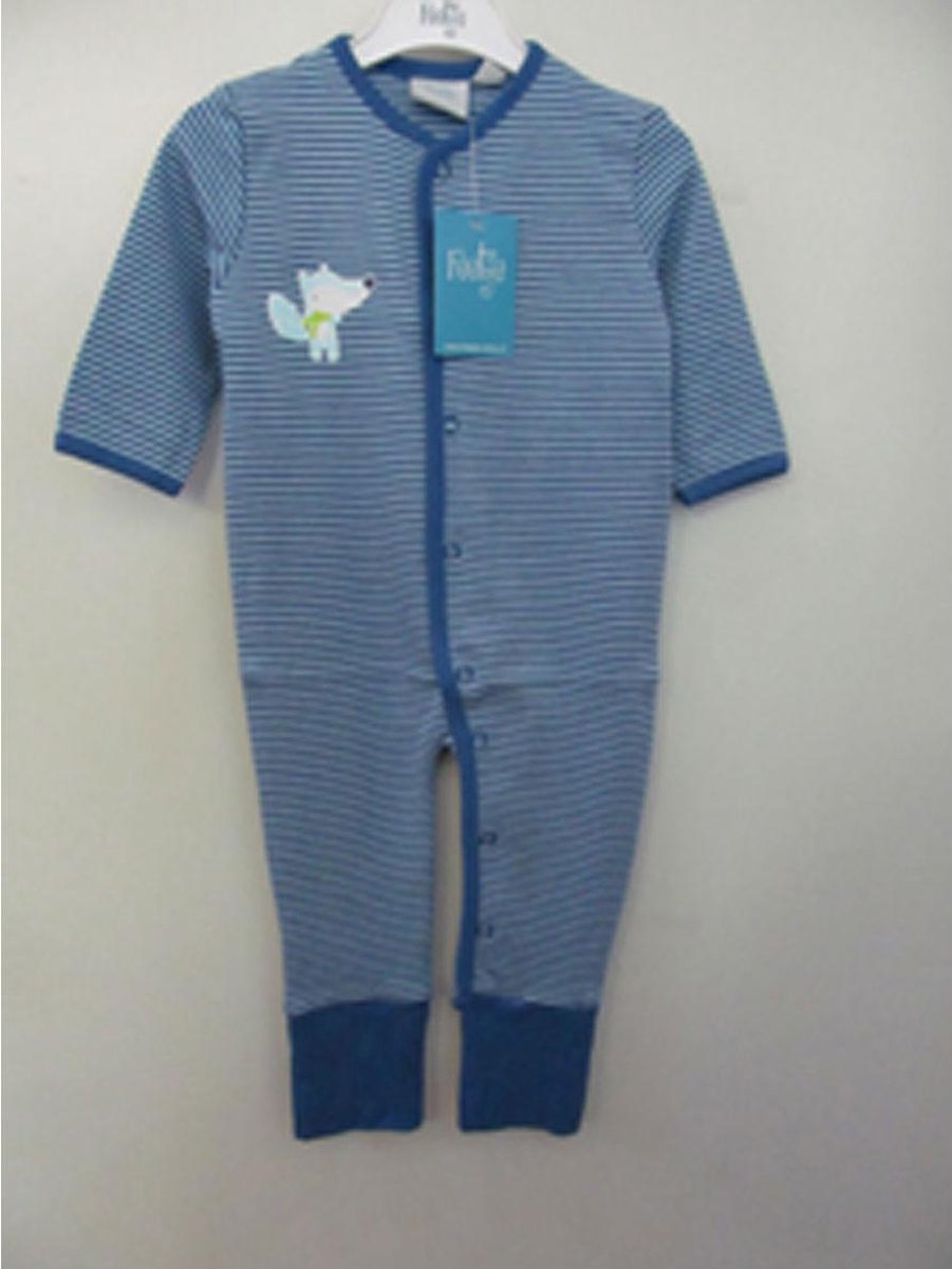 Feetje babypak vosje blauw streep maat 68