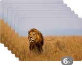 Set de table - Lions - Herbe - Afrique - 45x30 cm - 6 pièces