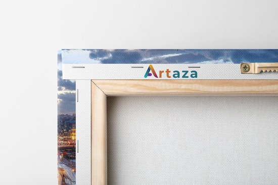 Artaza - Peinture sur toile - Vue aérienne du Centrum -ville d' Amsterdam Coucher de soleil - 60x40 - Photo sur toile - Impression sur toile
