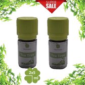 2x5ml Franse Etherische Tea tree olie. Voordeel verpakking. Reinigt en verzorgt de huid. Antibacterieel.
