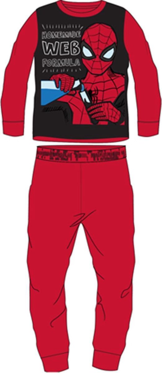Marvel Spiderman - fleece pyjama - rood/zwart - maat 92 | bol.com