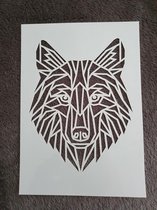 Wolf stencil, A5, kaarten maken, scrapbooking, dieren