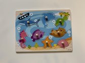 Akyol - Kinder Puzzel hout - kinderen - cadeau - educatief - puzzel - hout - kleuren - zee - dieren
