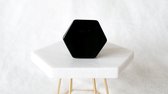 Hold My Gem - Hexagon - Kristal Telefoon grip - Black Obsidian (Zwarte Obsidiaan) - Naturel (telefoon houder, telefoonbutton)