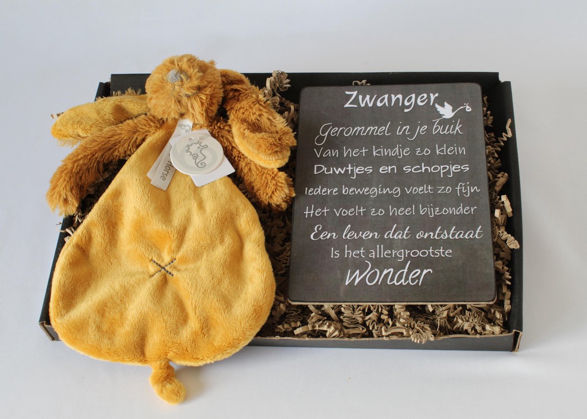 Goedkoopste Brievenbus cadeau Rabbit Richie Oker - cadeau zwangerschap - cadeau baby - happy horse