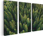Artaza - Triptyque de peinture sur toile - Forêt avec des Arbres d'en haut - 120x80 - Photo sur toile - Impression sur toile