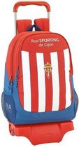 Schoolrugzak met Wielen 905 Real Sporting de Gijón Wit Rood
