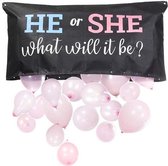 Joya® Ballon Gender Reveal Versiering Set Ballonnen | Ballon Boy or Girl | He or She | Dropbag with Pink and Blue Balloon |  Baby Shower Versiering