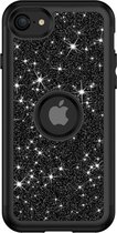 Luxe Glitter Shock Proof Hard Case Cover Bumper Hoesje Geschikt Voor Apple iPhone SE 2020 - 3-In-1 Heavy Duty Telefoonhoesje Met Optimale  Bescherming - Beschermhoes Met Hardcover