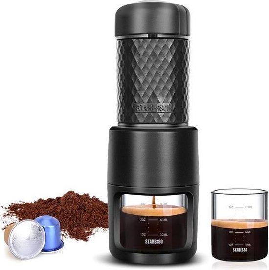 Staresso SP 200 Portable - Espresso Handmachine - 2-in-1 : Capsules & gemalen koffie - 80 ml - 15~20 bar
