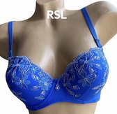 Bh push up met borduursel 90B blauw