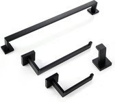 Badkamer Accessoires Set - WC-Rolhouder - Zwart