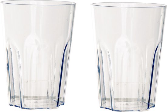 8x stuks onbreekbare kunststof camping drinkglazen/waterglazen 400 ml - polycarbonaatglas