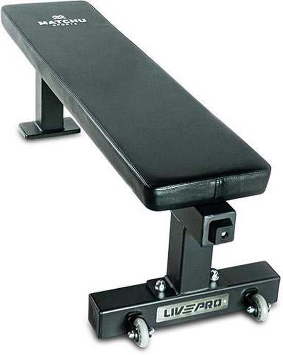 Matchu Sports - Fitnessbank - Halterbank - 120 cm - Sportschoolkwaliteit - Zwart