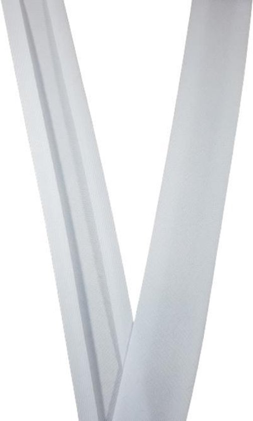 Biaisband wit - Katoen  - 25mm breed - rol van 20 meter