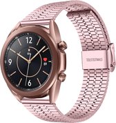 Stalen Smartwatch bandje - Geschikt voor  Samsung Galaxy Watch 3 41mm roestvrij stalen band - rosé pink - Strap-it Horlogeband / Polsband / Armband