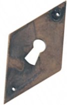 Plaque à clés IMPRESSO - vitre verticale - 25 x 49 mm - laiton vieilli