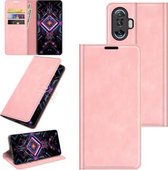 Voor Xiaomi Poco F3 GT Retro-skin Business Magnetische Suction Leather Case met Houder & Kaartsleuven & Portemonnee (Roze)