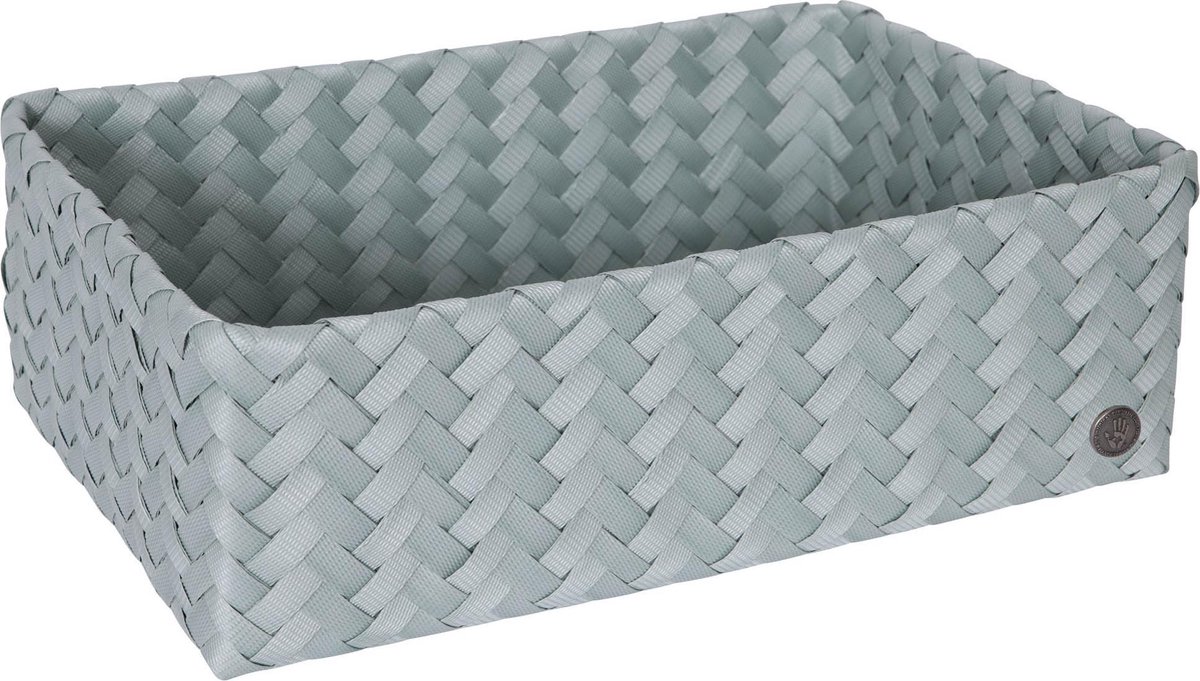 Opbergmand - Organizer - Woonkamer - Kinderkamer - Badkamer - Babykamer - Handgevlochten rechthoekige mand - Handed By Grand ideal - lichtgroen - greyish green