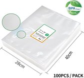 Zakken - voor Vacuüm Verpakking - voor Food Saver - Vac Sealer - Sous Vide Vacuüm Voorgesneden Opbergtas - Voor Vacuümverpakker - 28-40CM - 100PCS
