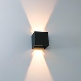Proventa KUBUS LED Wandlamp voor binnen & buiten - Dimbaar - Modern Zwart