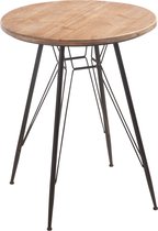 J-Line Tafel Bistro Metaal/Hout Naturel/Zwart