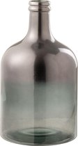 J-Line Vaas Fles Glas Metallic Grijs Small